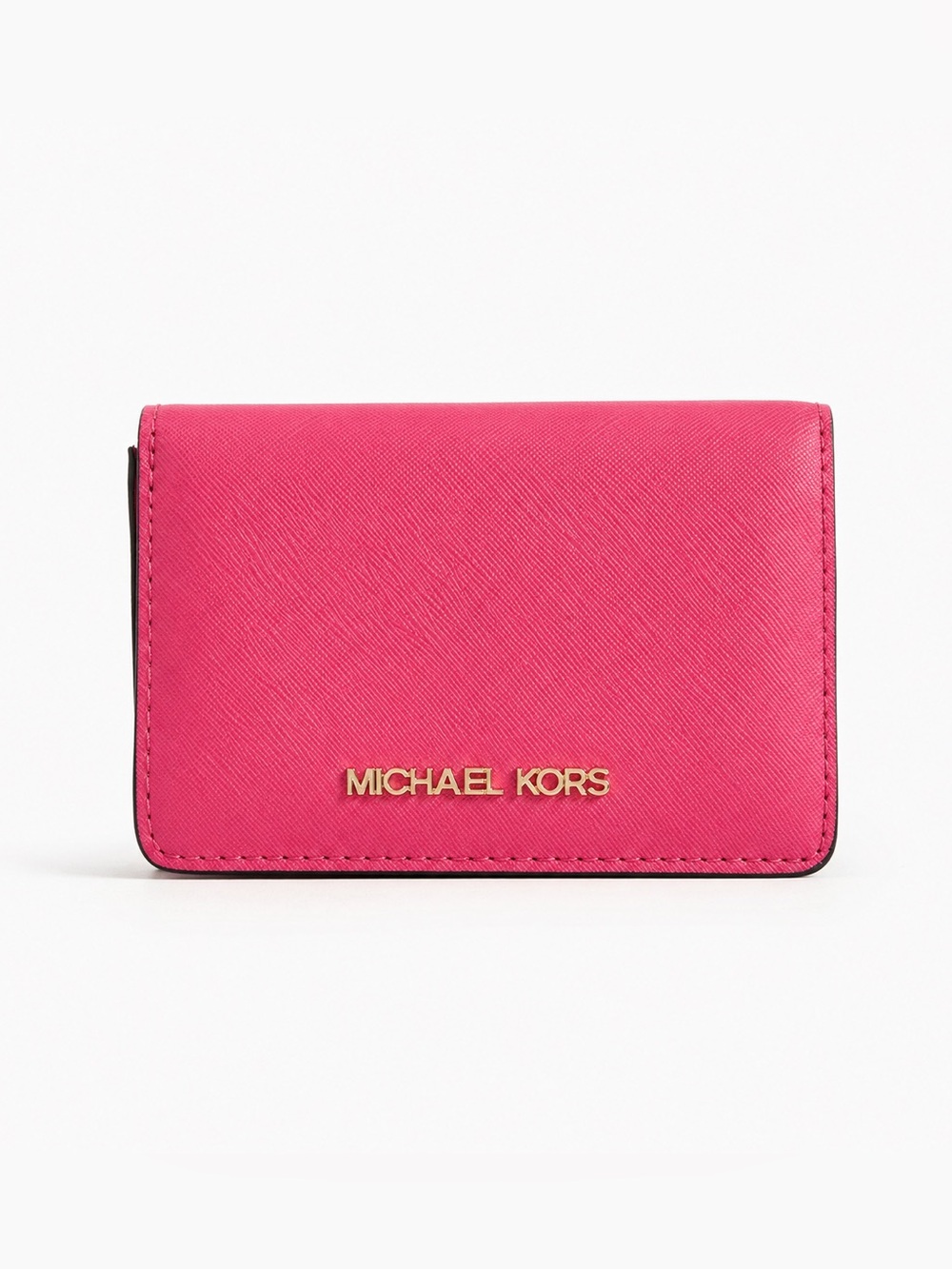 Michael Kors Jet Set Pink Saffiano Leather Bifold Wallet Card Case
